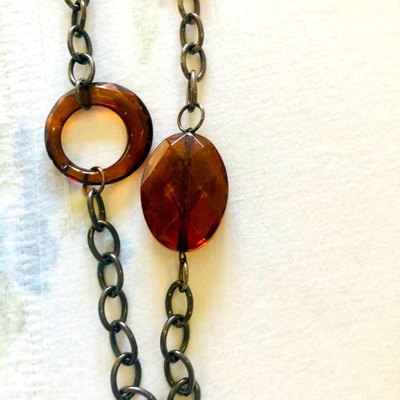 Long Beaded and ChainLink Necklace - Picture 3 of 3